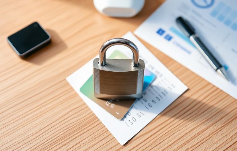 Kredittsperre – hengelås på kredittkort og finansdokumenter