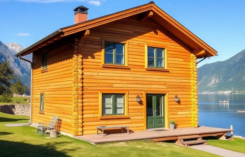 Refinansiere boliglån – norsk trehus ved fjord
